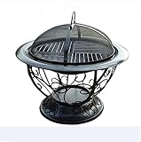 LNHJZ Outdoor Feuerstelle Tiefes Lagerfeuer Holzofen & Hinterhof Feuerstelle Kamin Poker und Metallgitter DIY Lagerfeuer BBQ