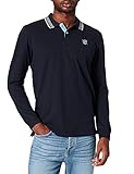 TOM TAILOR Herren Longsleeve Polohemd, 10668 - Sky Captain Blue, XXL