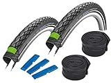 Schwalbe Fahrradreifen Set Marathon GreenGuard, 28 Zoll, 2 Stück inkl. 2 Schwalbe DV 17 Schläuche, 40-622