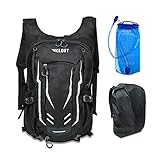 CLOUT Fahrradrucksack 30l für Damen & Herren - Wanderrucksack MTB Rucksack mit Trinkblase, Helmnetz & wasserdichtem Regenschutz, Fahrrad Trinkrucksack