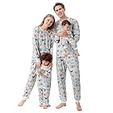 Mutter Weihnachtspyjama Paare Familie Set Chrismas Feiertag Hirsch Kostüm Langarm Pyjama Set Weihnachten Pyjamas Nachthemd Nachtwäsche Winter Warme Hausanzug Fun-Nachtwäsche für Kinder Erw