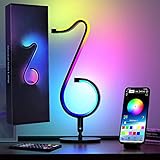 Dosodo LED-Tischlampe, RGB-Farbatmosphärenlampe Mit APP Und Fernbedienung, Dimmbare Nachttischlampe Stimmungstischlampe Mit Wandsockel, USB-Nachtlicht, 2p