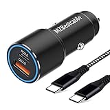 Auto Ladegerät USB C,kfz Schnellladegerät für Samsung Galaxy S20 S21 Plus Ultra A52 5G S10 S10E S8 S9,Note 20 10 8 9,A71 A51 A41 A31,A50 A70,Pixel 3A 4 4A XL,Power Delivery&QC 3.0+1M C TO C Ladekab