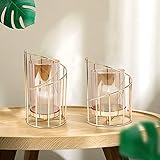 icyant Metall Kerzenhalter,geometrische Spiral-Kerzenhalter mit Abnehmbarer Glasabdeckung,Moderne minimalistische Weihnachtskerzenhalter für romantische Wohnkultur Jubiläumszeremonie Hochzeit (klein)