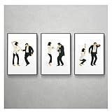 AZTeam Pulp Fiction Poster Kunstdruck Klassischer Film Jack Rabbit Dance Poster Minimalistische Wandkunst Leinwand Malerei Wandbild Wohnkultur -50X70Cmx3Pcs No F