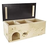 N / A XXXL Igelhaus Igelhotel Igelhütte Futterhaus für Igel Igelfutterhaus Natur aus Vollholz 78cm x 38cm x 30
