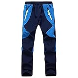 BaZhaHei Jungen Mädchen Warme Gefüttert Wanderhose Winddichte Wasserdicht Atmungsaktiv Mit Fleecefutter Regenhose Wanderhose Softshellhose Thermohose Schneehose O