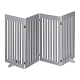 Relaxdays Absperrgitter, freistehendes Schutzgitter, HxB: 92 x 207 cm, mit Füßen, Hunde, Kindergitter klappbar, g