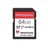 Manfrotto 64 GB SD Professional Speicherkarte, UHS-II, V90, U3 280 MB/s Lesen, 250 MB/s Schreiben, Speicherkarte für Digitale Reflexkameras und Videokameras, für Hochwertige B