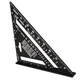 olyee 7 Zoll Dreieck Lineal, 7 Zoll Dreieck Winkelmesser, Aluminium Dreieck Lineal, Schwarz Aluminiumlegierung Hochpräzises Dreieck Lineal Für Tischleringenieure Messlineal Werkzeug (Imperial)