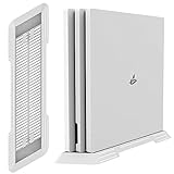 PS4 Pro Vertical Stand for Playstation 4 Pro with Built-in Cooling Vents and Non-Slip Feet (White)