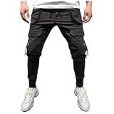 Sonojie Jeanshosen Herren Hose Stretch Destroyed Jeans Regular Slim Fit Enge Jeans Vintage Freizeit Basic Washed Denimhosen Lang Skinny Hosen M