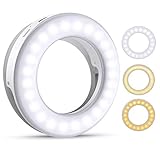 Criacr Selfie Licht, Selfie Licht Handy, Ringlicht Handy, 40 LED Ringleuchte mit 3 Stuff Helligkeit, USB Wiederaufladbar Selfie Ring Licht, für Alle Handy/Tablet/Laptop und F