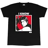 Star Wars Han Solo Ich kenne Valentinstag Damen-Boyfriend Fit T-Shirt Schwarz M | Geschenkidee für Ihre Frau, F