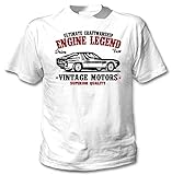 TEESANDENGINES Herren T-Shirt Alfa Romeo Montreal 1971, Weiß Gr. L, weiß