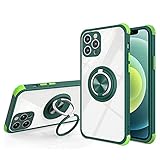 Kompatibel Mit Apple iPhone 13 Pro Max Hülle Durchsichtig, Handyhülle iPhone 13 Pro Max Mit Ring Halterung Tragbare Schutzhülle, iPhone 13 Pro Max Case Transparent (Dunkelgrün, iPhone 13 Pro Max)