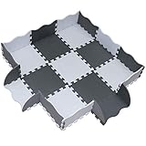 MQIAOHAM 9 pcs krabbeldecke wasserdicht Teppich Kinder Matte für Baby Puzzle Boden matten Play Gym puzzlematten spielmatten Schaum puzzlematte Kleinkind Schaumstoff weiß grau 101112