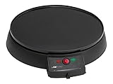 Clatronic CM 3372 Crepe-Maker, antihaft-beschichtete Platte: Ø 29 cm, Set inkl. Teigverteiler, Crepes Maschine elektrisch, auch geeignet für Tortillas, Wraps, Enchiladas, Tacos etc., 900 Watt, schw