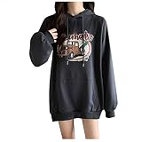 AIVEI Damen Print Hoodie Langarm Cartoon Pullover Dünner Pullover Japanischer und Koreanischer Pullover College Pullover Teen Pullover damen sweatshirtsw