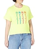 Champion Damen Seasonal Graphic Gallery Crop Boxy Crewneck T-Shirt, Fluorescent Yellow, M