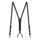 Suspender Store Herren Strumpfhalter aus geflochtenem Leder, Fischgrätenmuster - Schwarz - 121.9 cm für 5'9' nach 6'2' H