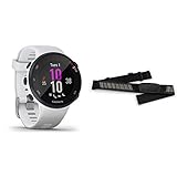 Garmin Forerunner 45S – GPS-Laufuhr im schlanken Design mit umfangreichen Lauffunktionen & Premium-Herzfrequenz-Brustgurt Dual Basic, Herzfrequenzdaten in Echtzeit via Bluetooth Low Energy oder ANT+