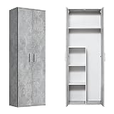 mokebo® Besenschrank 'Der Lange' moderner Mehrzweckschrank mit Staubsaugerfach, Schrank & Putzschrank, Made in Germany | 60x180x34 (B/H/T in cm)