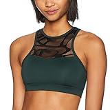 Spalding Damen High Neck Mesh Insert Bra Sport-BH, Cargo Green,