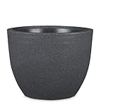 Scheurich Firenze 40, Pflanzgefäß/Blumentopf/Pflanzkübel, rund, Farbe: Schwarz-Granit, hergestellt mit recy
