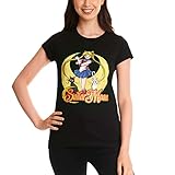 Elbenwald Sailor Moon T-Shirt Pose Frontprint Baumwolle Damen schwarz - L