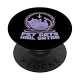Pet Cats Hail Satan Okkult Satanische Katze Dämon Pentagramm PopSockets mit austauschbarem PopGrip