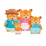 Li’l Woodzeez Fuchs Tierfamilie Tippytail – 4 weiche Tierfiguren mit Bilderbuch auf Englisch – Spielzeug Tiere Set (5 Teile) Spielzeug für Kinder ab 3 J