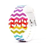 AIUIN Süßigkeiten Uhr Kinder Mädchen und Jungen Uhr Digitale Led Silikon Armband (Rot) (Farbdruck)