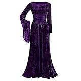 SHIZUANYUE Damen Mittelalter Kleid Renaissance Gothic Retro Celtic Frauen Kleider Party Cosplay Kostüm Prinzessin Kleider Langarm Ballkleider Bodenlangen Steampunk Karneval Fasching Halloween Kleidung