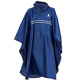 saewelo Regenponcho mit 3 Taschen und Reflektoren für Erwachsene (Unisex), 10.000 mm Wassersäule, Atmungsaktiv (Marine)