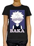 Hunter X Hunter - Killua Zoldyck - Baka Frauen T-Shirt Weiß grau schwarz M