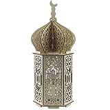 Ramadan Dekoration Lichter, Holz LED Ramadan Eid Mubarak Dekoration Muslimische Geschenke Islamische Dekoration für Festliche, Party- und Innen Tischdek
