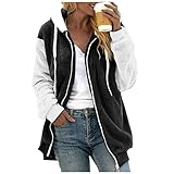 Bluelucon Damen Plüschjacke Fleecejacke Teddyjacke mit Kapuze Teddy Fleece Coat Softshelljacke Lederjacken Winddicht Verdicken Lauschig Mode Reißverschluss Langpullover Arbeitsjacke Plüschjack