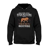 Fashionalarm Herren Kapuzen Pullover - Das sind Keine Pferdehaare - Friesen Glitzer | Fun Hoodie Spruch Geschenk Idee Pferd Reiten Reitsport, Farbe:schwarz;Größe:3XL