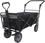 YAOJIA Faltbarer bollerwagen Strand Zusammenklappbarer Schwerlastwagen Mit All-Terrain- Rädern Und Verstellbarem Griff, Robuster Outdoor- Strandwagen Mit Einer Kapazität Von 176 Lbs (Color : Black)