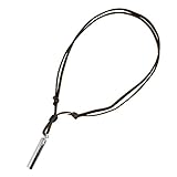 SoulCats® 1 Lederkette mit Anhänger Patrone Geheimfach zum Aufschrauben Lederband Edelstahl braun schwarz, Farbe:b