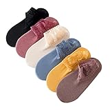 2021 Lace Warmer Socks, 6/8 Pairs Non Slip Low Cut Cotton Liner No Show Lace Socks for W