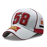 YIFEID Cap Herren Memento Moto Gp Motorfiets Racer 58 Simoncelli San Carlo Baseballmütze Hiphop Für Männer Freizeit Gorras Hysteresenhüte,Weiß