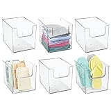 mDesign Aufbewahrungsbox – praktische Schrankbox für das Schlafzimmer – idealer Organizer für Kleidung und Accessoires aus BPA-freiem Kunststoff – 6er-Set – durchsichtig