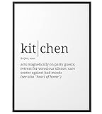 Papierschmiede® Definition: Kitchen | A4 | Poster für Wohnzimmer, Schlafzimmer, Küche, Esszimmer | Wandbild Geschenk Wanddeko Spruch English - ohne R