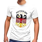 MoonWorks® Herren T-Shirt Deutschland Fußball EM 2021 Bundesadler Bier Deutschlandshirt Deutschlandflagge weiß XL