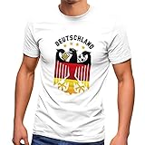 MoonWorks® Herren T-Shirt Deutschland Fußball EM 2021 Bundesadler Bier Deutschlandshirt Deutschlandflagge weiß XL