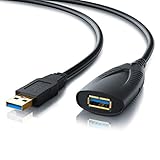 CSL-Computer 5m USB 3.0 Repeater Verlängerungskabel Extension Cable aktiv mit Signalverstärkung - Signalverstärker Repeater - Super Speed Verlängerung - schw