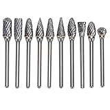 LAOYE Raspel Set 10 Stk Frässtifte 3mm Schaft Bit zum Holz Metall Marmor schnitzen, schleifen, polieren, gravieren usw, Bohren Tools, geeignet für Bohrmaschine, Multifunktionswerkzeug