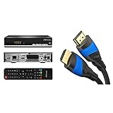 Strong SRT 7007 HD Sat Receiver, schwarz & KabelDirekt – 2 m – 4K HDMI-Kabel (4K@120Hz und 4K@60Hz für EIN spektakuläres Ultra-HD-Erlebnis, kompatibel mit HDMI 2.0/1.4, Schwarz)